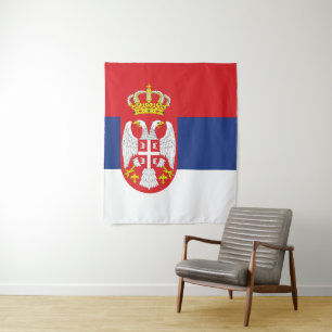 Serbien-Flagge Wandteppich