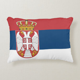 Serbien-Flagge Zierkissen