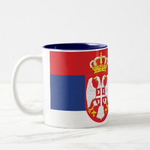 Serbien-Flaggen-Tasse Zweifarbige Tasse