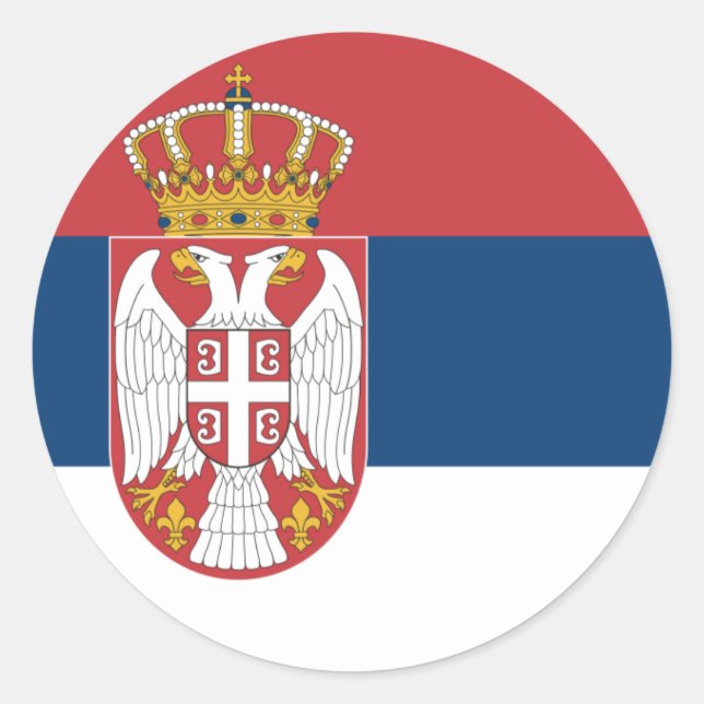 Serbien-Flaggenaufkleber Runder Aufkleber (Vorderseite)