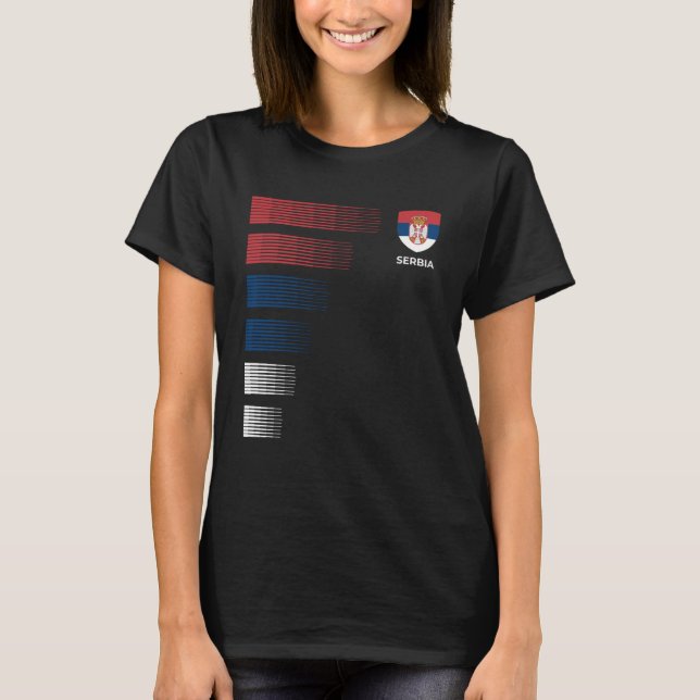 Serbien Flaggenemblem Patriotic Serbiens Nationals T-Shirt (Vorderseite)