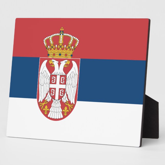 Serbien-Flaggenplakette Fotoplatte (Seite)