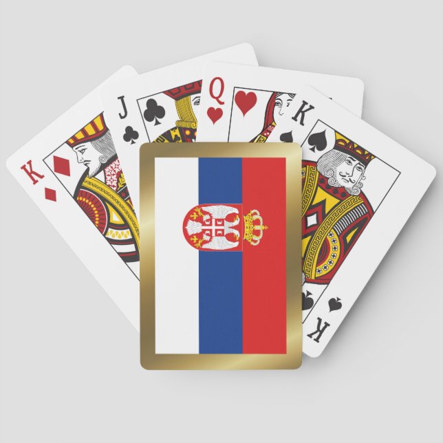 Serbien-Flaggenplatzierungskarten Spielkarten (Rückseite)