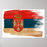 Serbien Flaggenposter