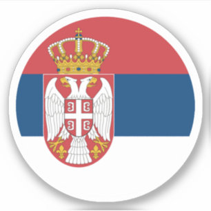 Serbien-Flaggenrundkleber Aufkleber