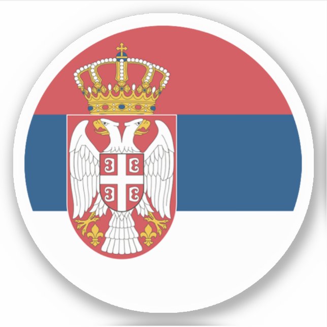 Serbien-Flaggenrundkleber Aufkleber (Vorderseite)