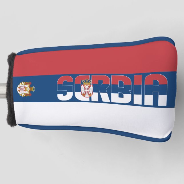 Serbien Flaggenschlager Wunderschöner Patriotic Go Golf Headcover (Vorderseite)