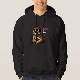 Serbien Flaggenstaat Tiger Herz Serbischer Pride S Hoodie