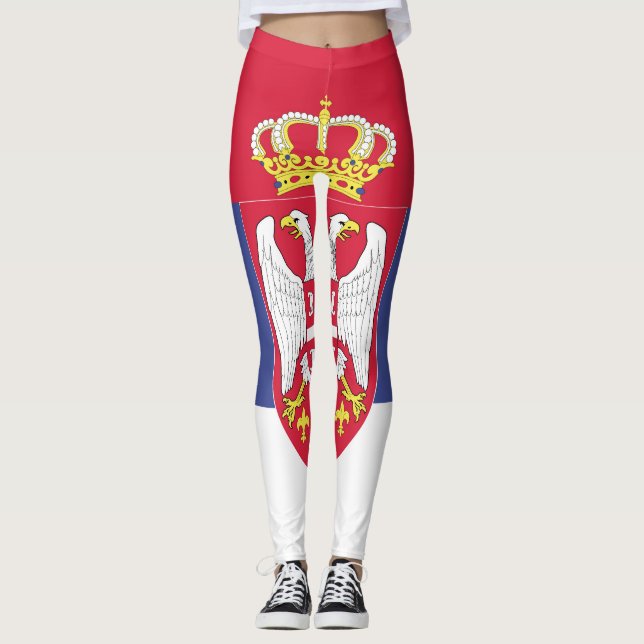 Serbien-Flaggenzeichen Leggings (Vorderseite)