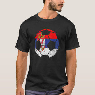 Serbien Fußball-Weltfußball serbisches Fanland Lan T-Shirt