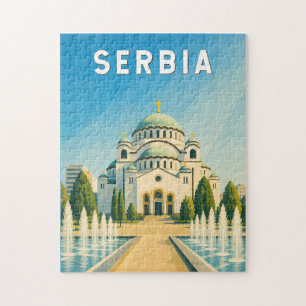 Serbien Illustration Reise Kunst Vintage