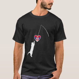 Serbien Katzen Design Serbische Flagge Srbija Lieb T-Shirt