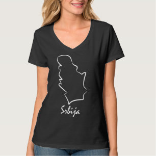 Serbien Kontur Srbija Jugoslawien Serbischer Pride T-Shirt
