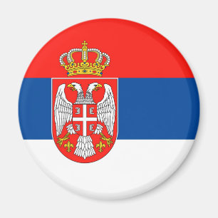 Serbien-Landesflaggenationssymbol-Namentext Magnet