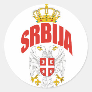 Serbien-Latein Runder Aufkleber