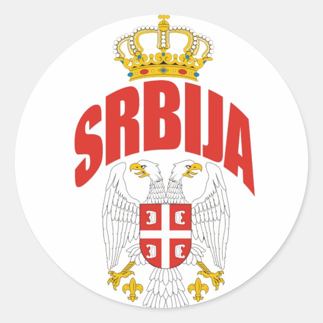 Serbien Lateinisch Runder Aufkleber (Vorderseite)