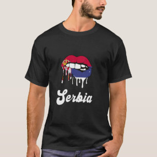 Serbien Melting Lips Proud serbische Flagge Srbija T-Shirt