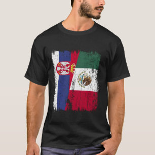 Serbien Mexiko Halbflagge Serbisches mexikanisches T-Shirt