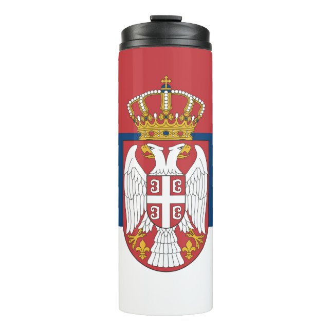 Serbien reist Mug, patriotische serbische Flagge Thermosbecher (Vorderseite)