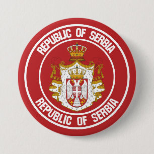 Serbien-RundEmblem Button
