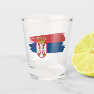 Serbien Schnapsglas, patriotische serbische Flagge Schnapsglas