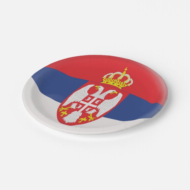 Serbien-Serbe-Flagge Pappteller (Schrägansicht)