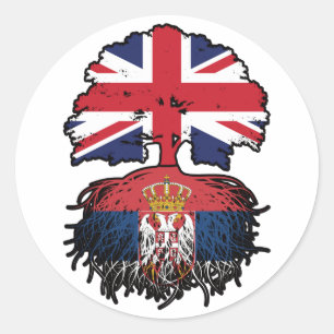 Serbien Serbien - Britisches Vereinigtes Königreic Runder Aufkleber