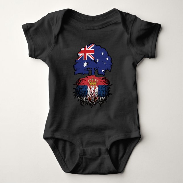 Serbien Serbische Australische Australien Tree Roo Baby Strampler (Vorderseite)
