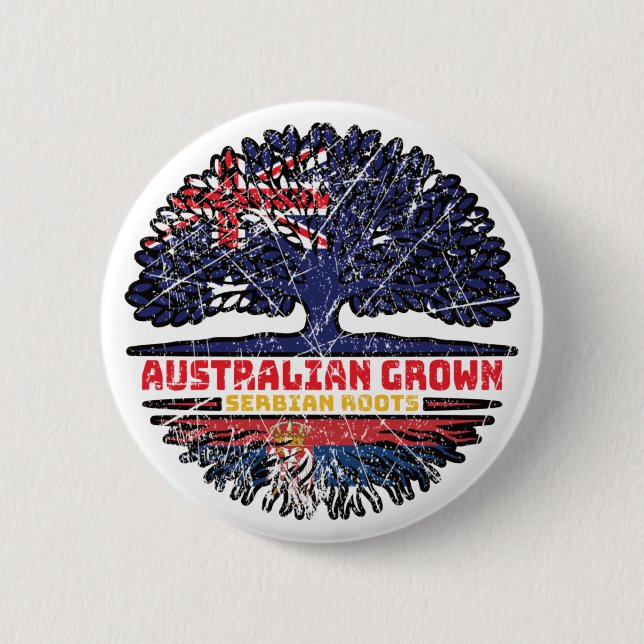 Serbien Serbische Australische Australien Tree Roo Button (Vorderseite)