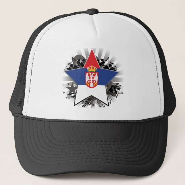Serbien-Stern Truckerkappe (Vorderseite)