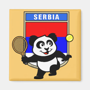 Serbien Tennis Panda Magnet