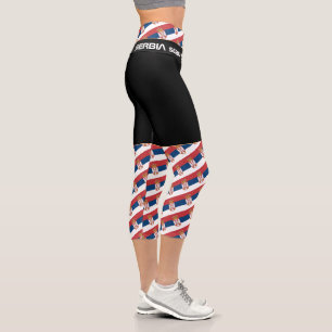 Serbien und serbische Flaggenmode, Fitness Capri Leggings