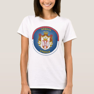Serbien Wappen Kreisform T-Shirt
