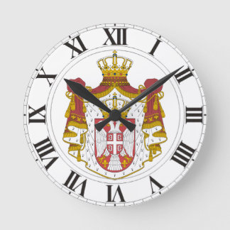 Serbien-Wappen Runde Wanduhr