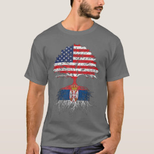 Serbien Wurzeln serbisch-amerikanische Flagge USA T-Shirt