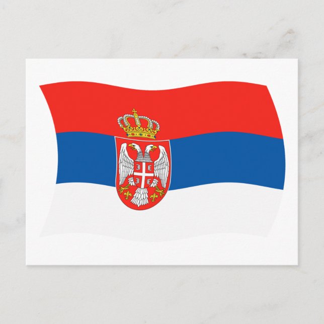 Serbiens Flag Postkarte (Vorderseite)