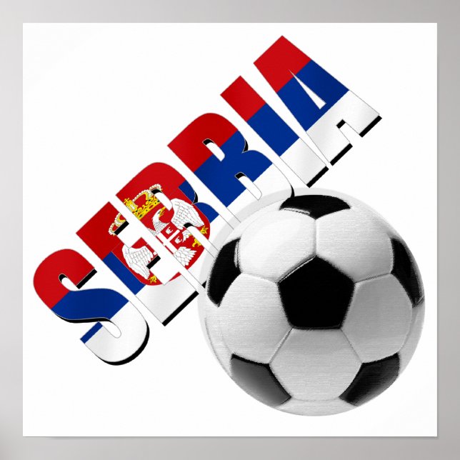 Serbiens Fußball Serbische Flagge mit dem Aufdruck Poster (Vorne)