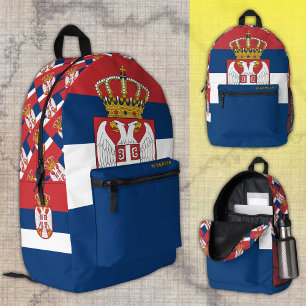 Serbiens Rucksack, patriotische, serbische Flagge Bedruckter Rucksack