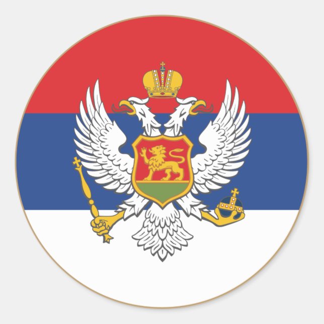 Serbisch-Montenegro-Rundsticker Runder Aufkleber (Vorderseite)