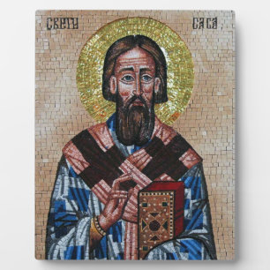 Serbisch-orthodox Saint Sava Icon/Plaque Fotoplatte