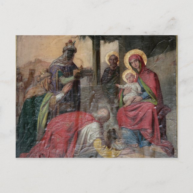 Serbisch-orthodoxe Ikonographie in der Kirche von  Postkarte (Vorderseite)