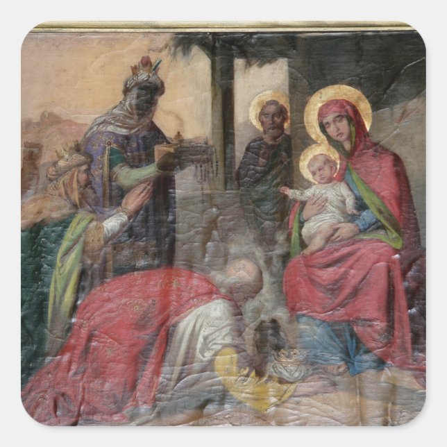 Serbisch-orthodoxe Ikonographie in der Kirche von  Quadratischer Aufkleber (Vorderseite)