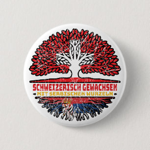 Serbisch Schweizer Schweiz Baum Wurzel Button