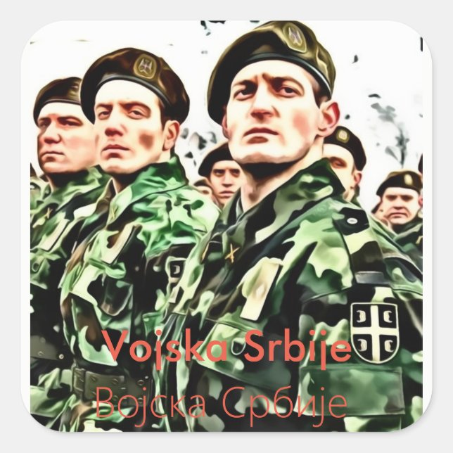 Serbische Armee Quadratischer Aufkleber (Vorderseite)
