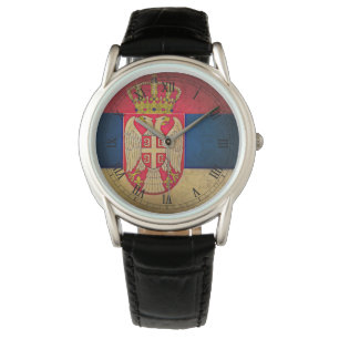 serbische Flagge Armbanduhr