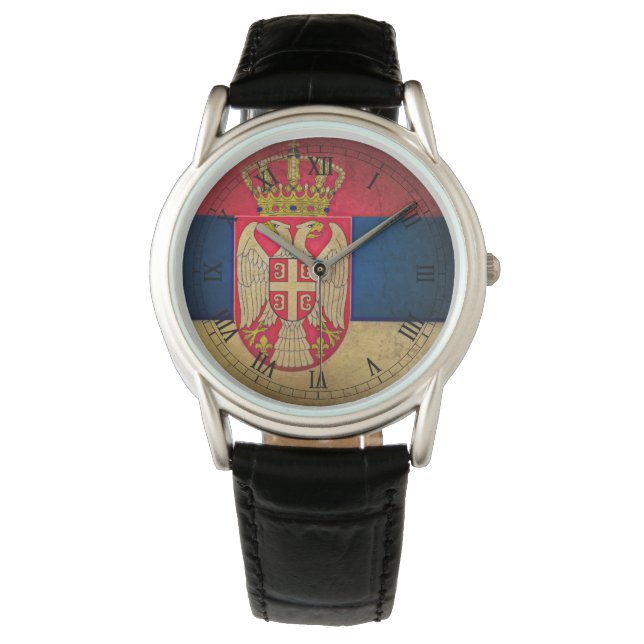 serbische Flagge Armbanduhr (Vorderseite)