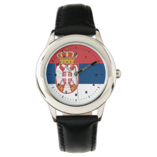 Serbische Flagge Armbanduhr
