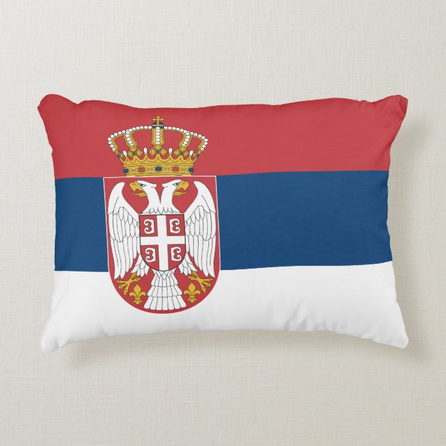Serbische Flagge auf dem Kissen (Vorderseite)