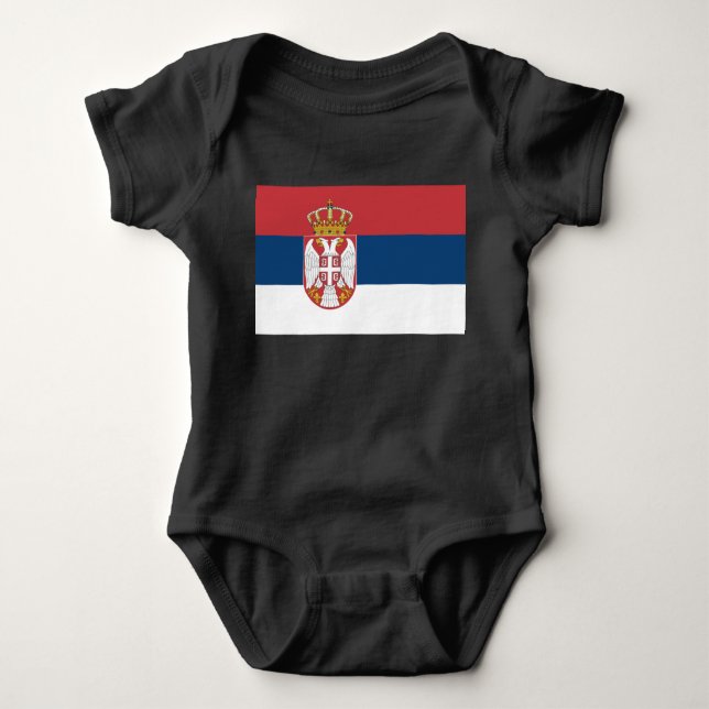Serbische Flagge Baby Strampler (Vorderseite)