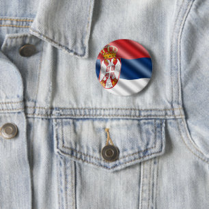 Serbische Flagge Button